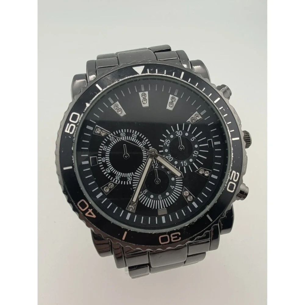 Accutime Men's Watch 48mm Case Black 7.5